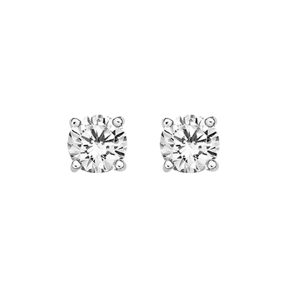 5mm Round Cubic Zirconia Stud Earrings - Sterling Silver