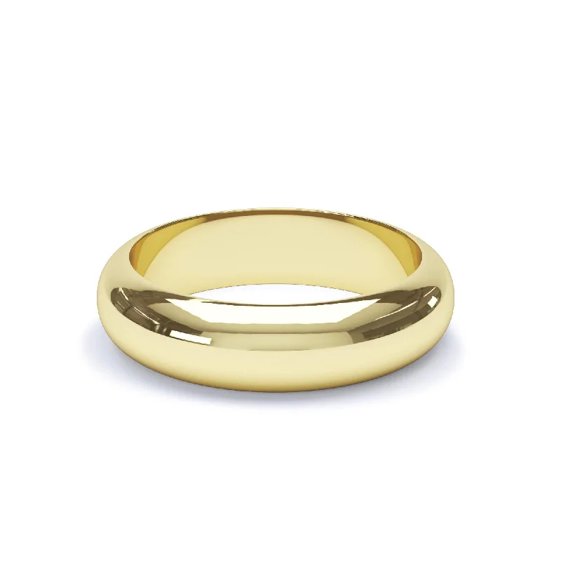 - Ready to Ship 6mm D Shape Profile Wedding Ring 18k Yellow Gold