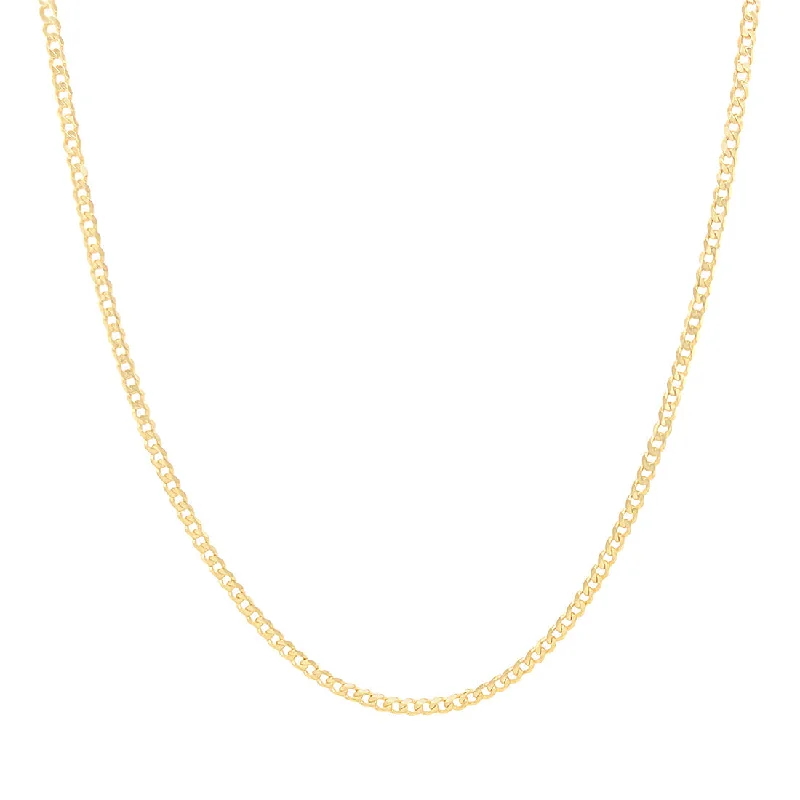 9ct Yellow Gold Rounded Curb Chain Necklace 40cm