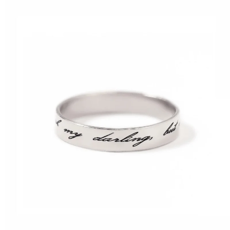 Script Engraved Message Ring