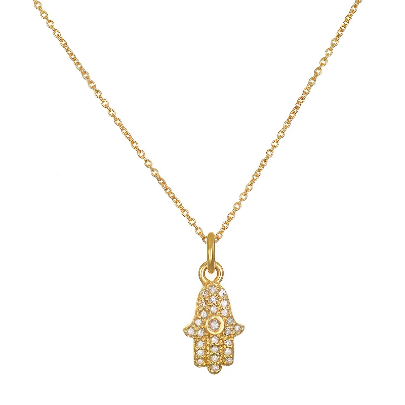 Many Blessings 14kt Gold Hamsa Diamond Necklace