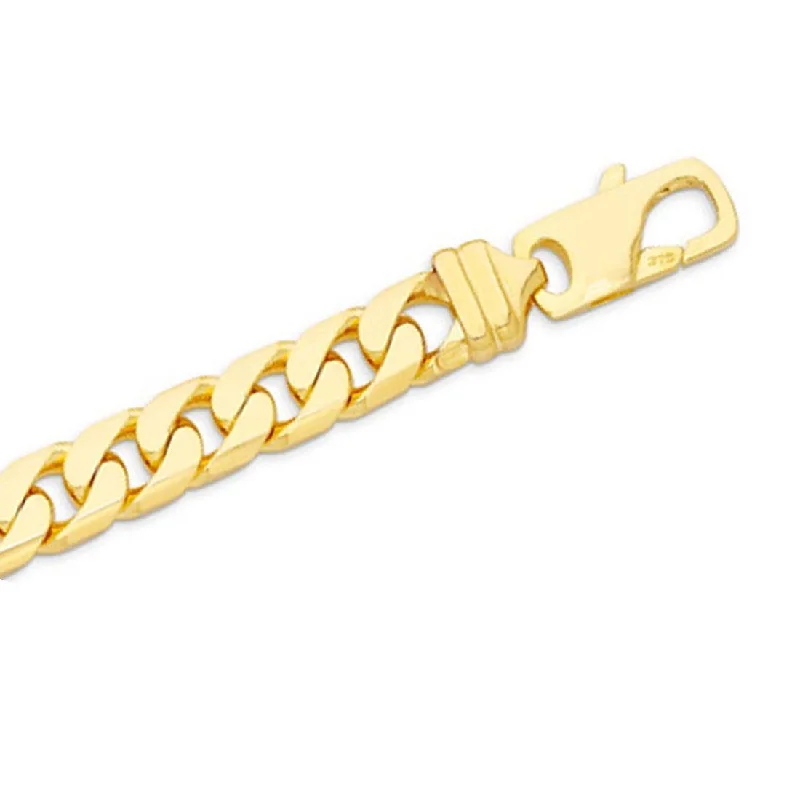 9ct Yellow Gold Flat Solid Curb Necklace