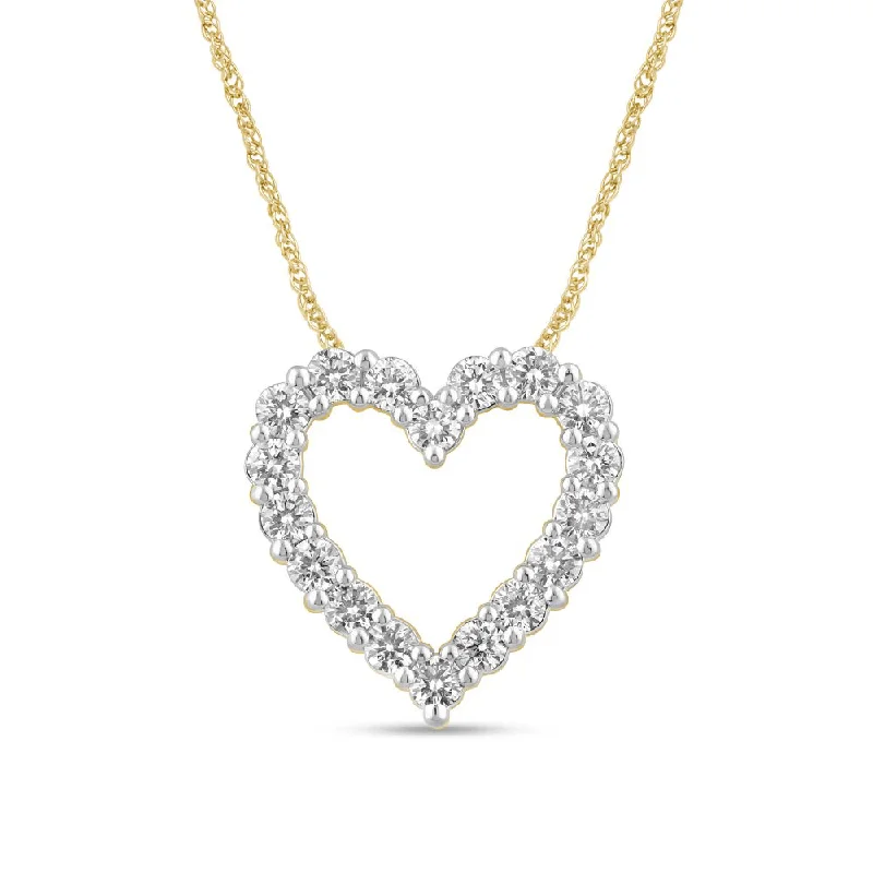 Heart Slider Necklace with 1.00ct of Laboratory Grown Diamonds in 9ct Yellow Gold