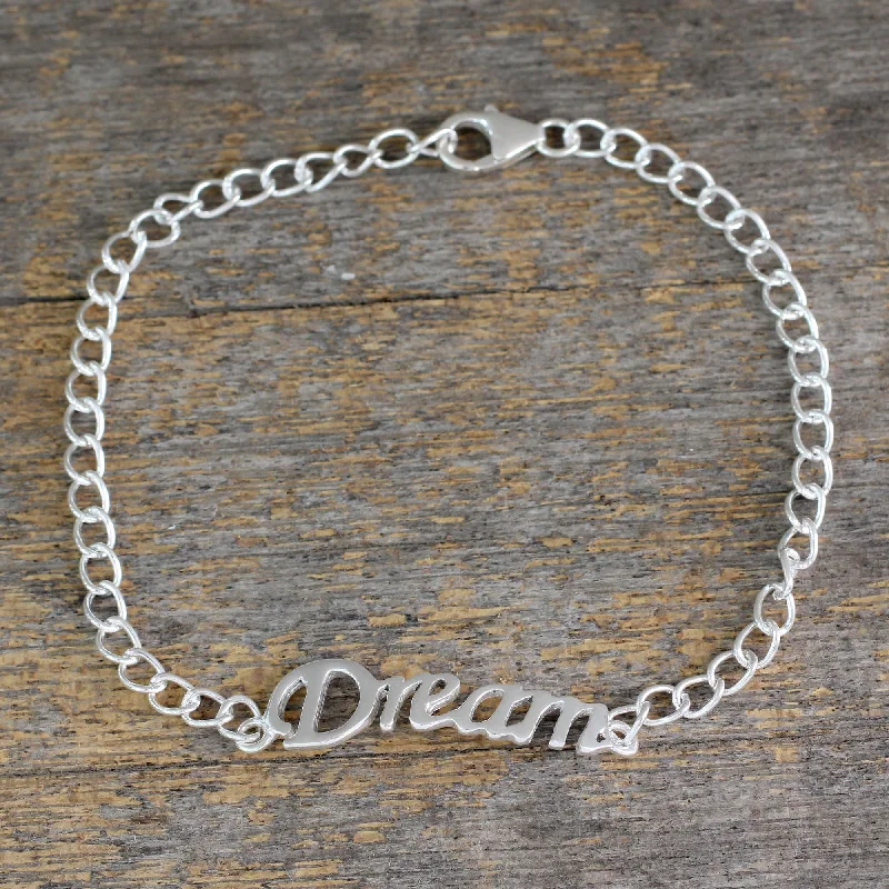 Remember to Dream Inspirational Sterling Silver Bracelet with Dream Message