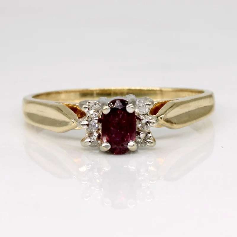 Ruby & Diamond Ring | 0.22ct, 0.06ctw | SZ 7 |