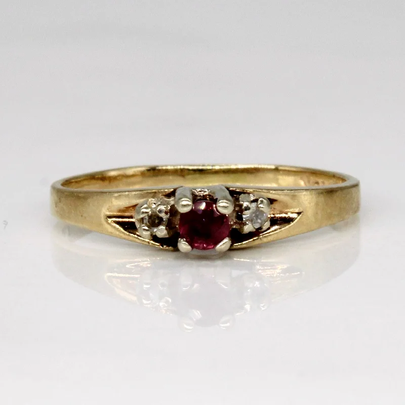 Ruby & Diamond Ring | 0.05ct, 0.02ctw | SZ 3 |