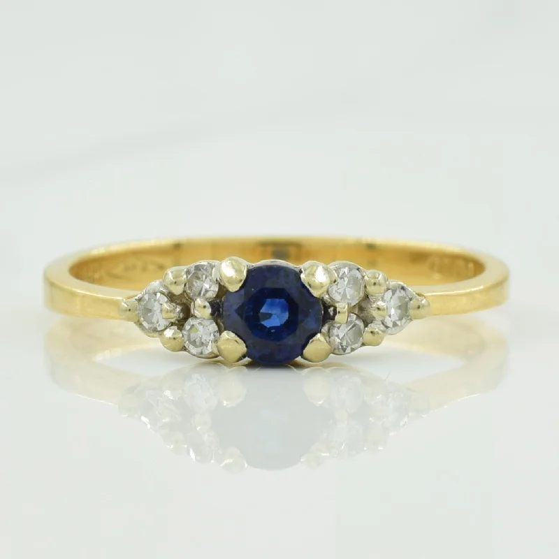 Blue Sapphire & Diamond Ring | 0.22ct, 0.06ctw | SZ 6.5 |