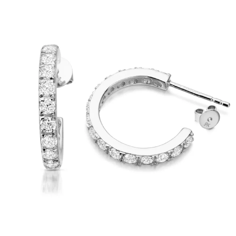 CZ Hoop Earrings- 9ct Gold