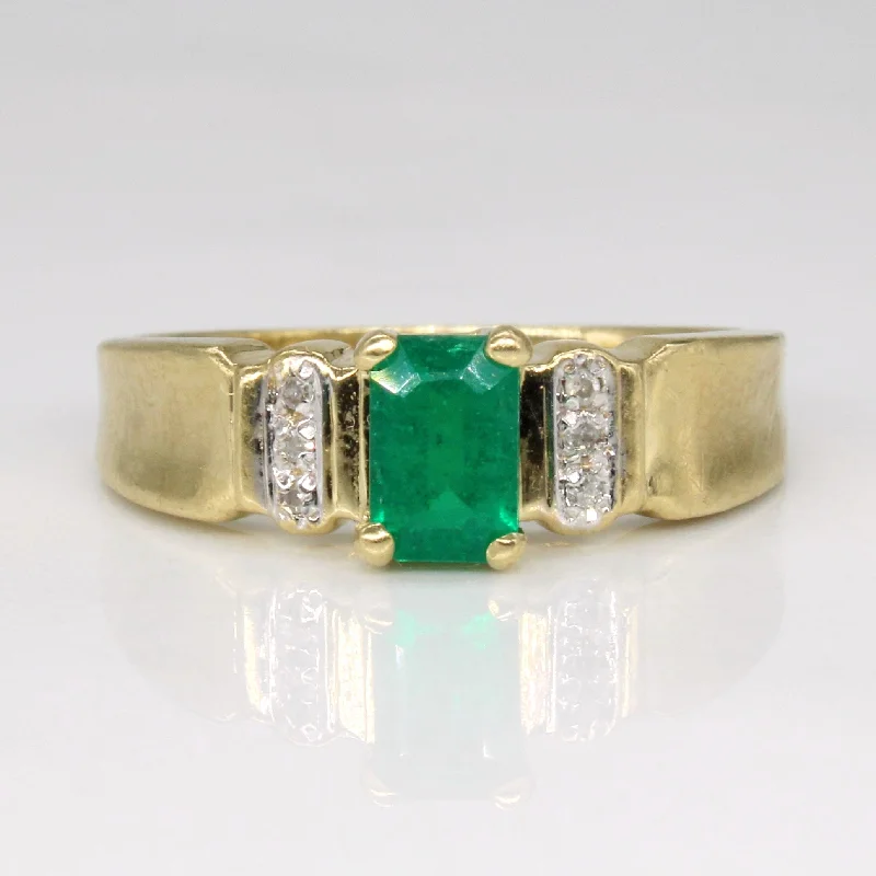 Emerald & Diamond Ring | 0.48ct, 0.02ctw | SZ 6.25 |