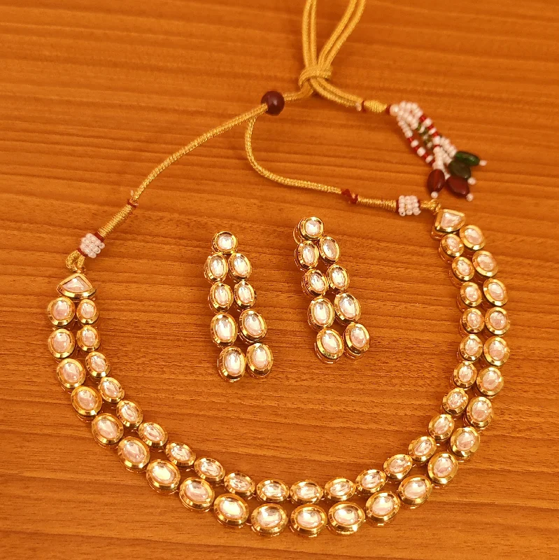 OVAL KUNDAN POLKI MEENAKARI WEDDING NECKLACE SET