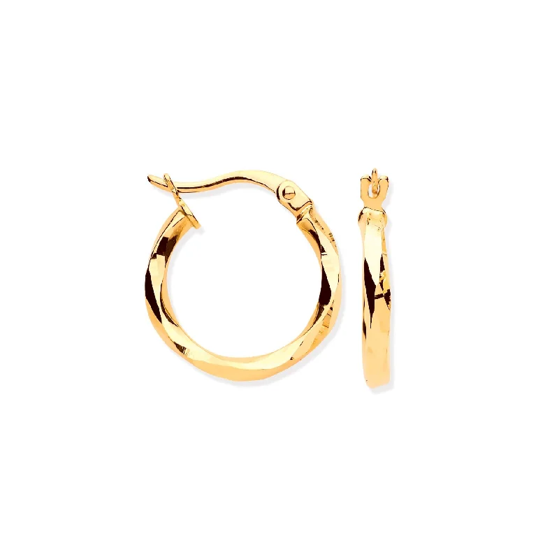 Faceted  Hoop Earrings -15.6mm