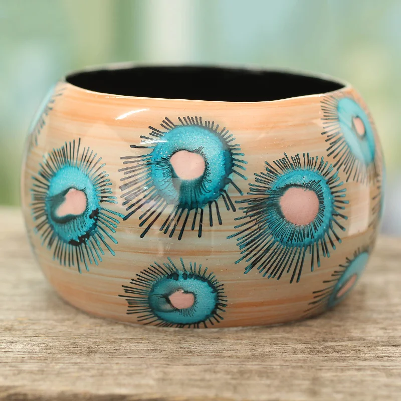 Blue Anemone Bangle Bracelet