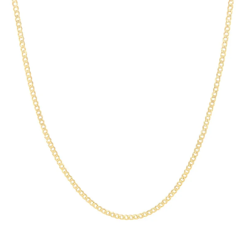 9ct Yellow Gold Rounded Curb Chain Necklace 50cm