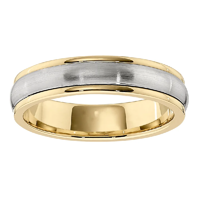 Two Tone Unisex Wedding Bands - Smaller Version