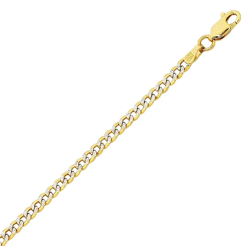 9ct Yellow Gold Diamond Cut Curb Chain Necklace 50cm