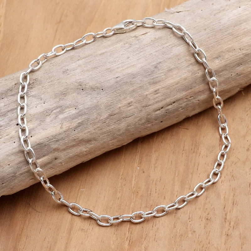 For Your Birthday Hand Made Sterling Silver Chain Bracelet from Bali