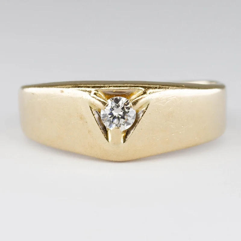 Solitaire Diamond Gold Band | 0.12ct | SZ 8.5 |