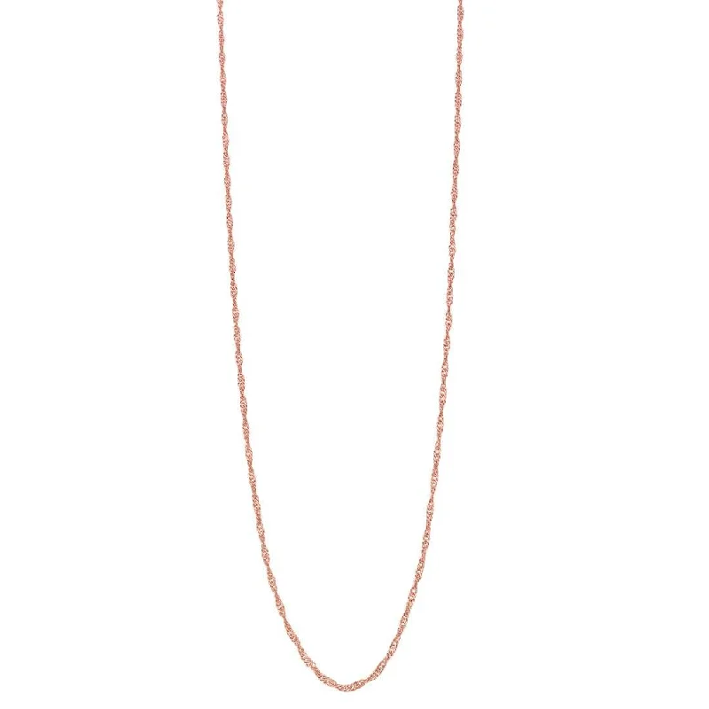 9ct Rose Gold Singapore Chain Necklace 50cm