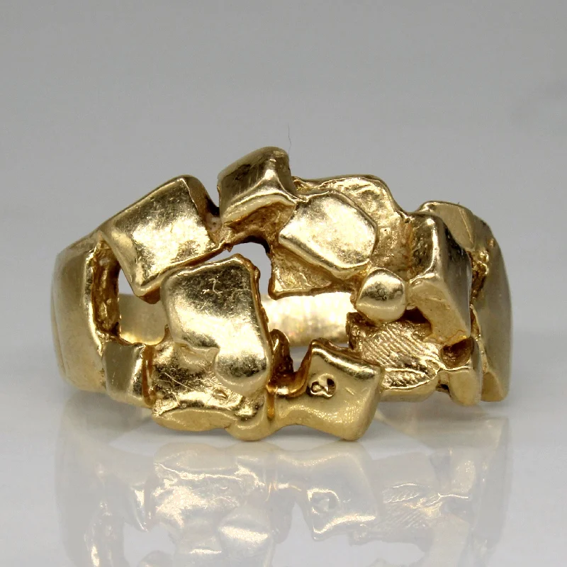 14k Yellow Gold Abstract Ring | SZ 10.25 |