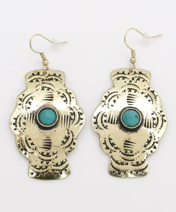 Buckle Shaped Concho Earrings