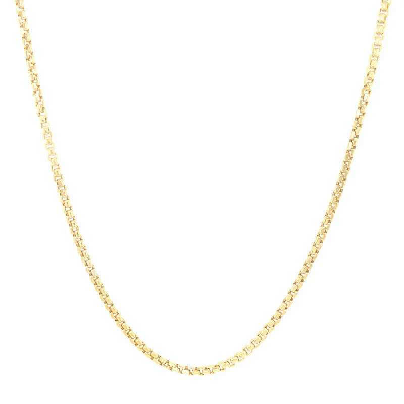 9ct Yellow Gold Round Box Chain Necklace 50cm