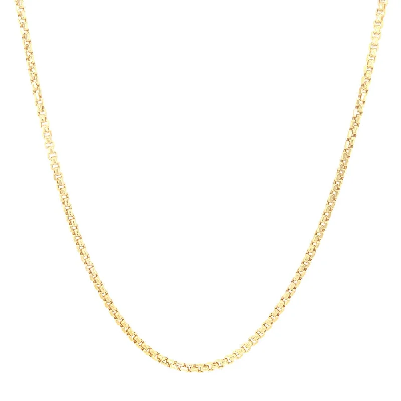 9ct Yellow Gold Round Box Chain Necklace 45cm