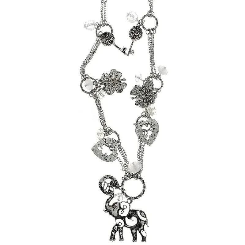 CHAIN CHARM ELEPHANT SILVER NECKLACE