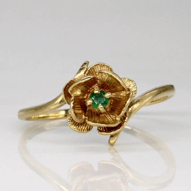 Emerald Flower Ring | 0.02ct | SZ 6.25 |