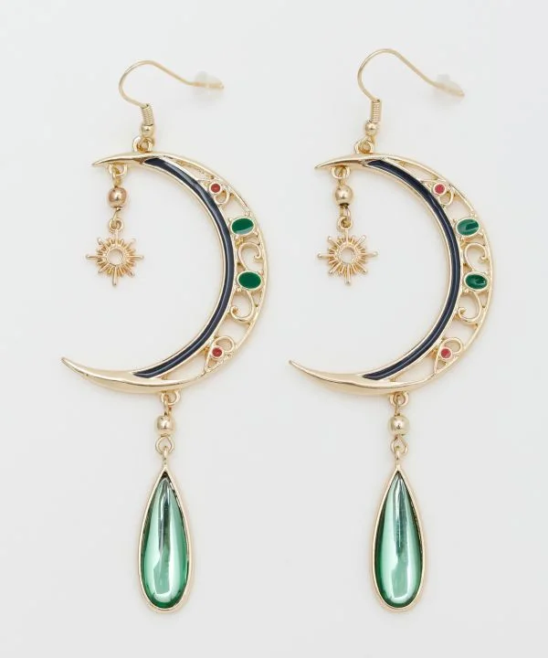 Sun and Crescent Moon Earrings