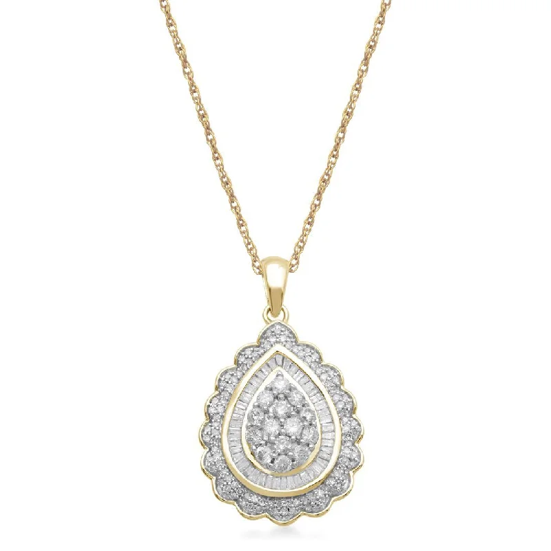 9ct Yellow Gold Necklace with 1.00ct of Diamonds