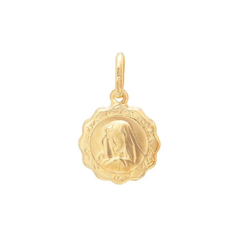 Small Madonna Virgin Mary Pendant in 9ct Yellow Gold