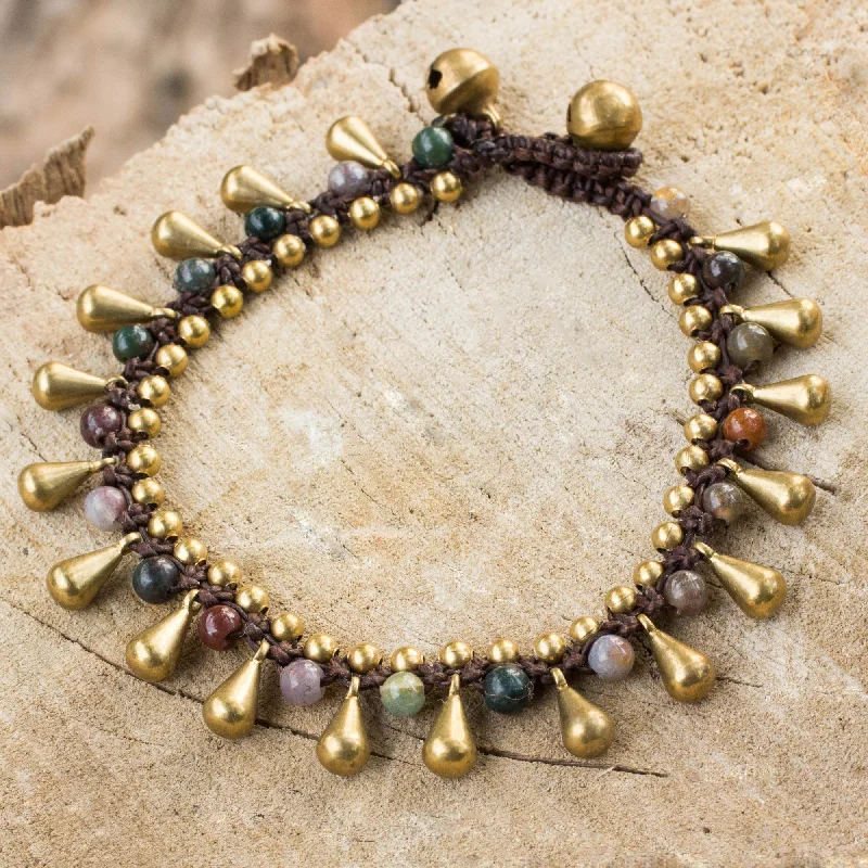 Summer's Charm Colorful Jasper and Brass Bracelet from Thailand