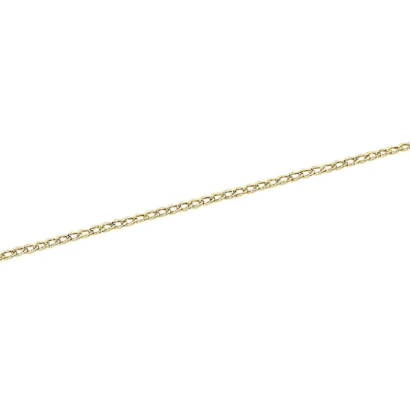 9ct Yellow Gold 50cm Diamond Cut Curb Chain Necklace