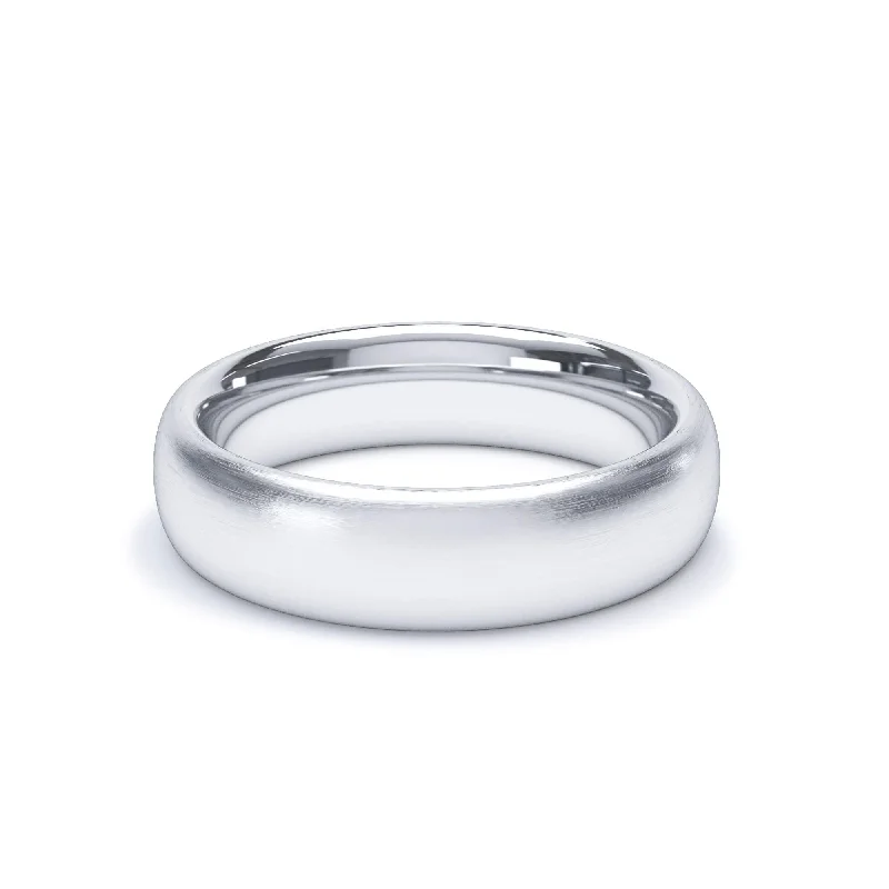 - Regular Court Satin Polish Wedding Ring 18k White Gold