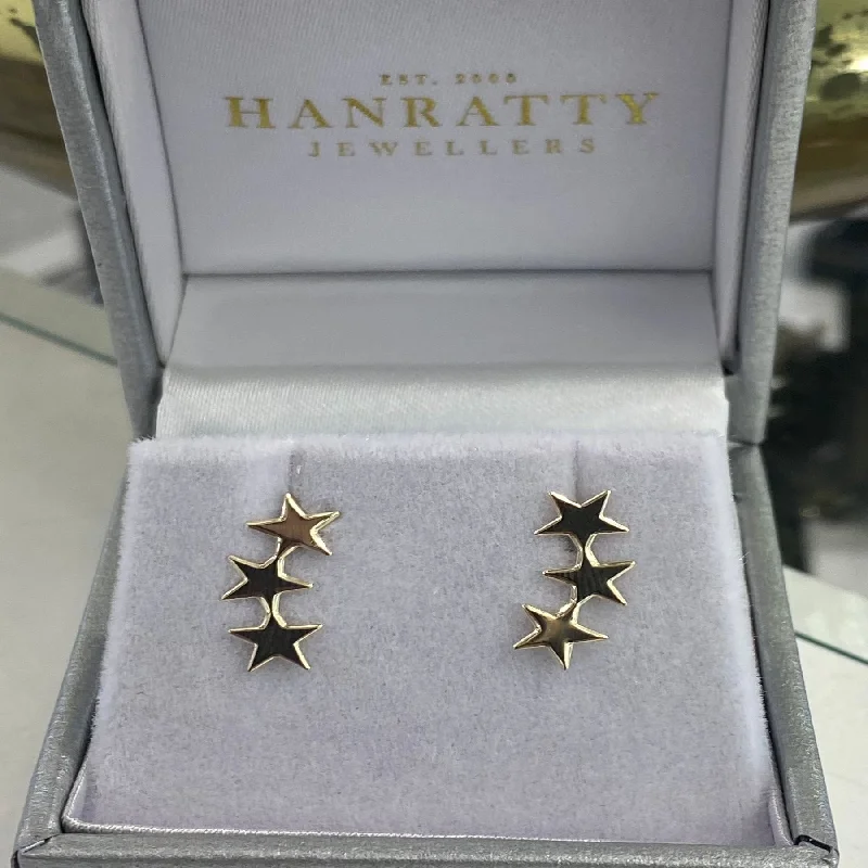 3 Star Climber Earring - 9ct Gold