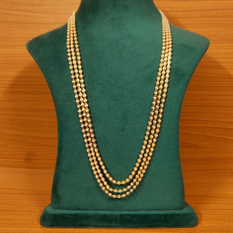 3 LINE WHITE PEARL NECKLACE