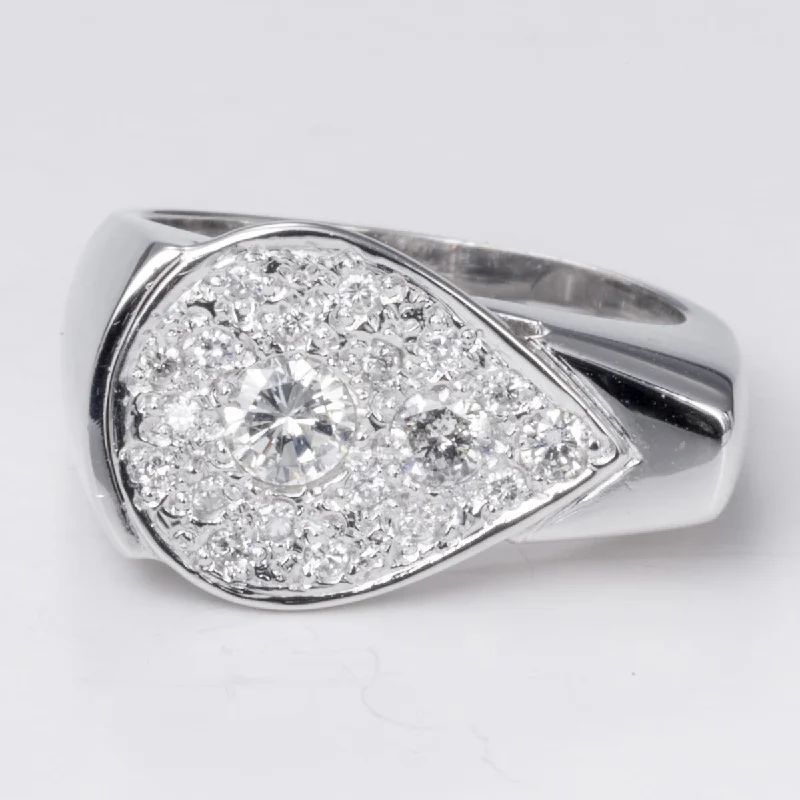 18k White Gold Fancy Design Diamond Ring | 0.57 ctw | Sz 6.75