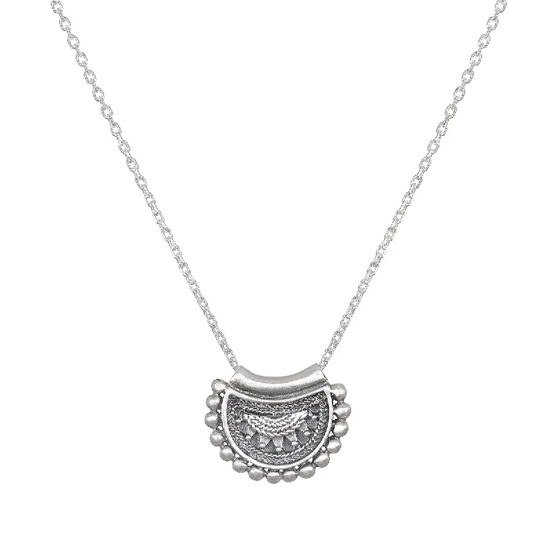 Mini Mandala Silver Necklace