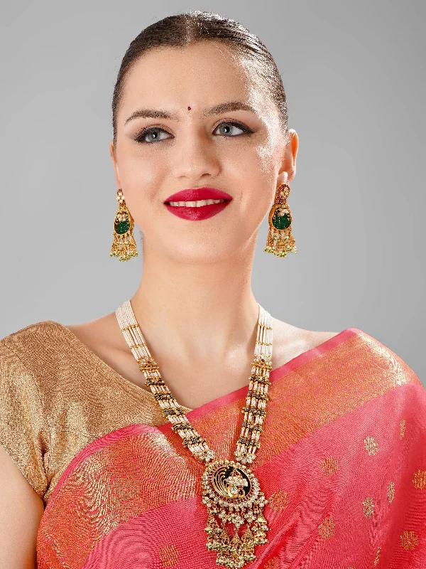 ROYAL MULTICOLOUR BEADED PEACOCK NECKLACE SET