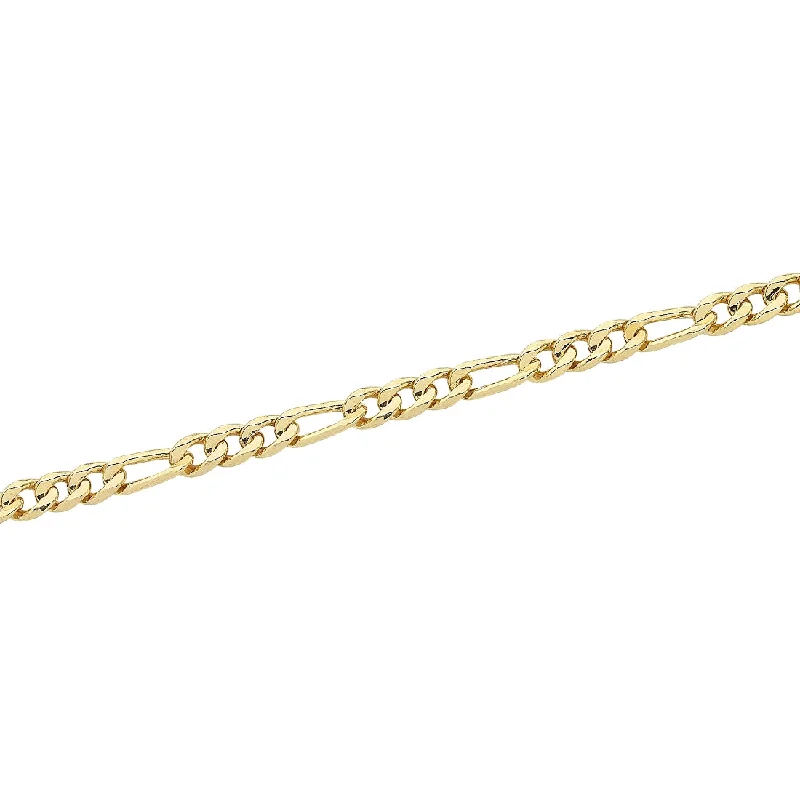 9ct Yellow Gold Silver Infused Figaro Necklace