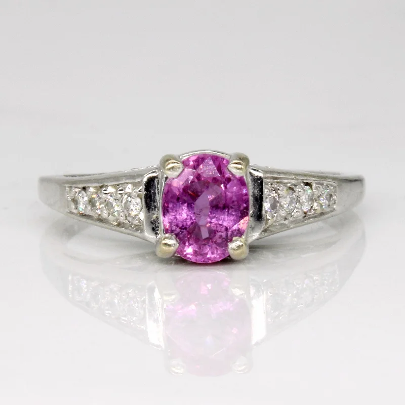 Pink Sapphire & Diamond Ring | 1.00ct, 0.22ctw | SZ 8.75 |