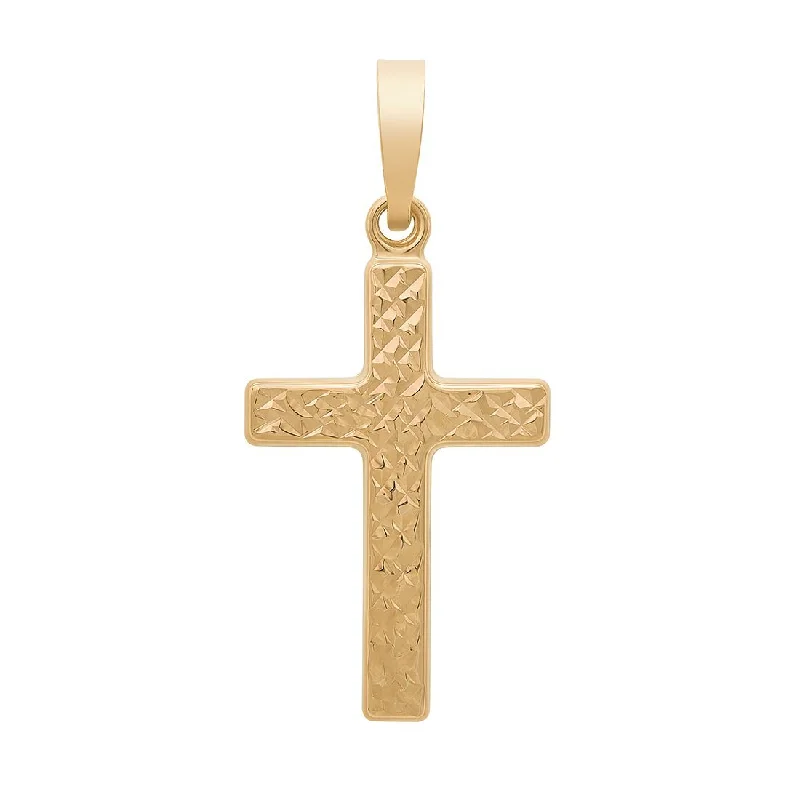 9ct Yellow Gold Diamond Cut Cross Pendant