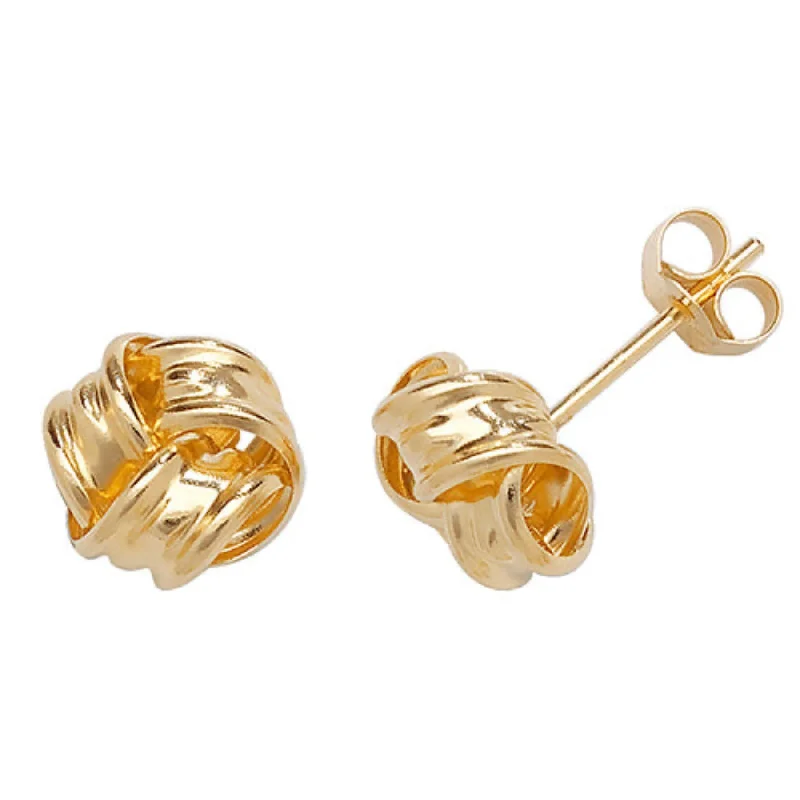 Knot Stud Earrings - 9ct Gold