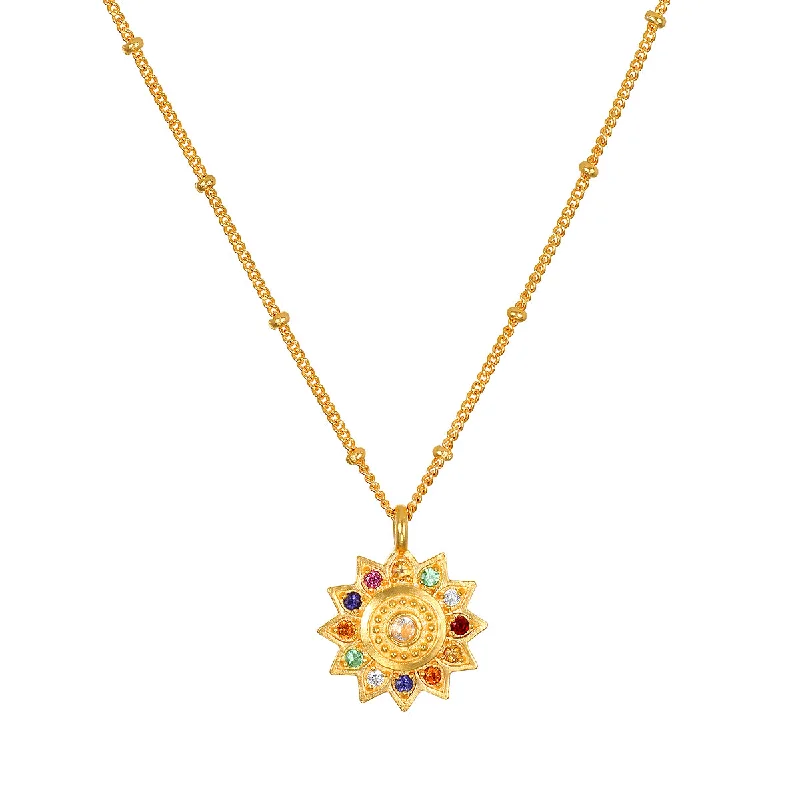 Vibrant Self Multi Stone Lotus Necklace