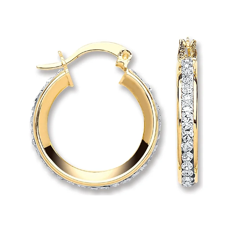 Round Crystal Hoop Earring