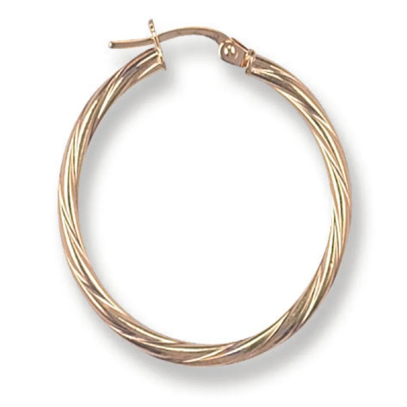 Twisted Hoop Earrings 29mm - 9ct Gold