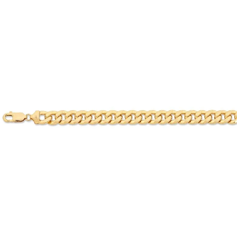 9ct Yellow Gold Silver Infused Curb Necklace 55cm