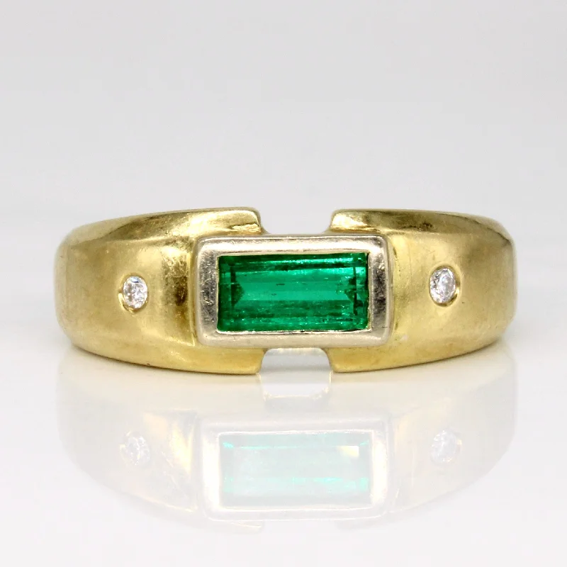 Emerald & Diamond Ring | 0.70ct, 0.04ctw | SZ 7.75 |