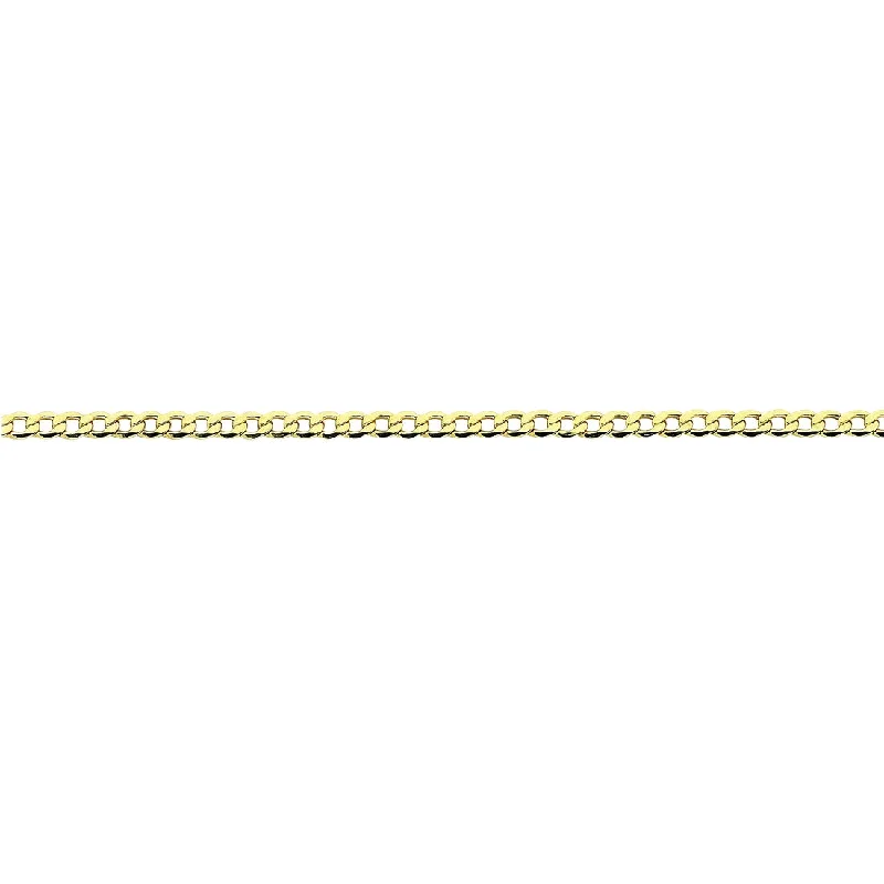 9ct Yellow Gold Silver Infused Open Curb Necklace 50cm