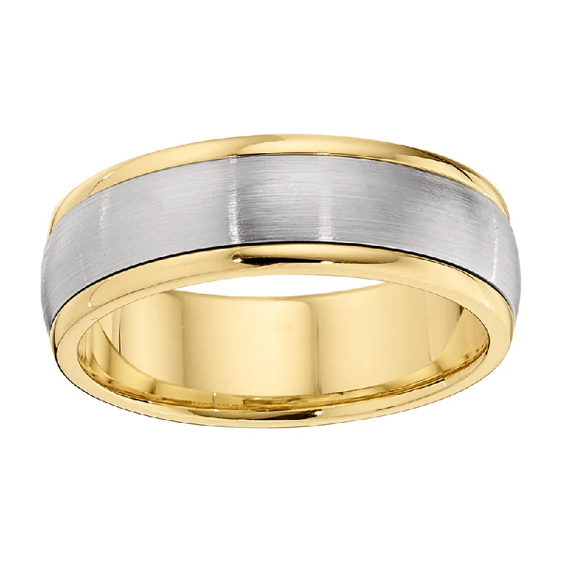 Two Tone Unisex Wedding Bands - Larger Version